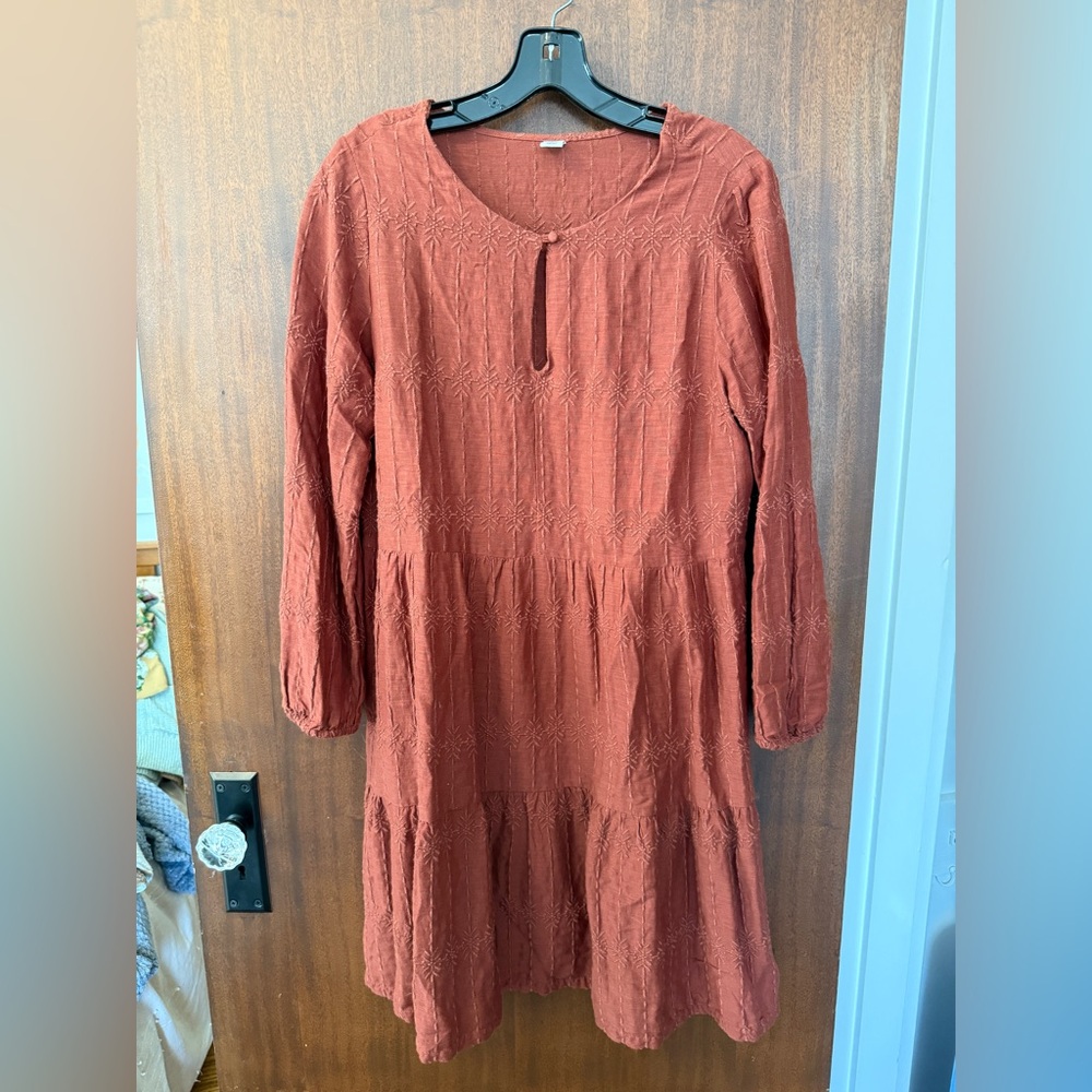 Old Navy Orange Long Sleeve Sundress